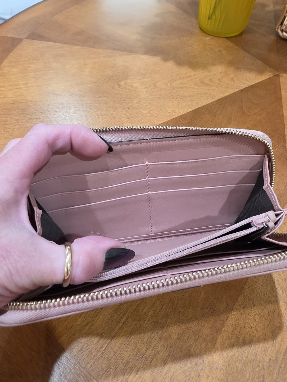 Gucci Supreme Pink GG Embossed Leather Zip Around Wallet